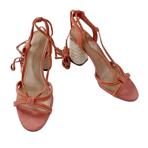 Gibson & Latimer Sandal Tasha Suede Lace up Shoe Coral Size 7.5 NWT - Picture 3 of 12